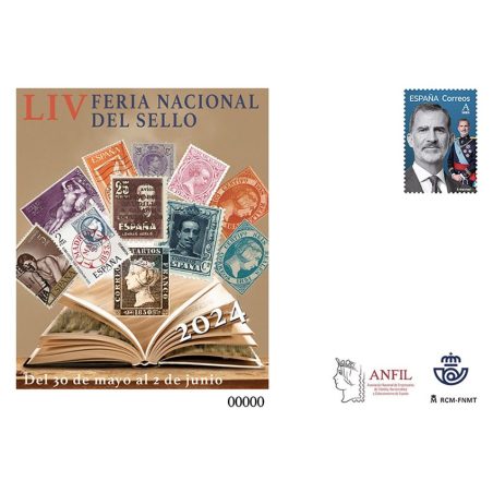 Sobre entero Postal 160 LIV Feria Nacional Sello 2024. Literatura