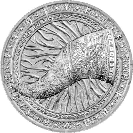 Moneda onza de Plata 5 Mark Alemania 2024 cuerno Gjallarhorn.