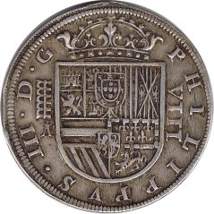 Moneda 8 Reales 1618 Felipe III Segovia. Plata.