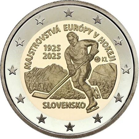 moneda conmemorativa 2 euros Eslovaquia 2025 Hockey