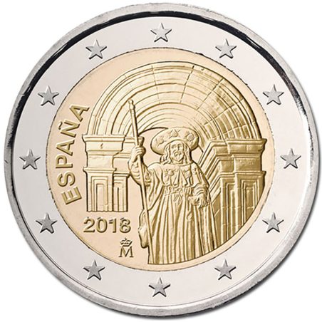 moneda conmemorativa 2 euros España 2018 Santiago de Compostela