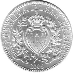 San Marino 5 Euros 2006 Melchiorre Delfico. Plata.