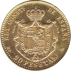 Moneda de oro 20 Pesetas 1896*62 Alfonso XIII MPM