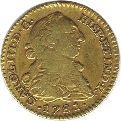 Moneda de oro 1 Escudo 1781 Carlos III Madrid RJ.  - 1
