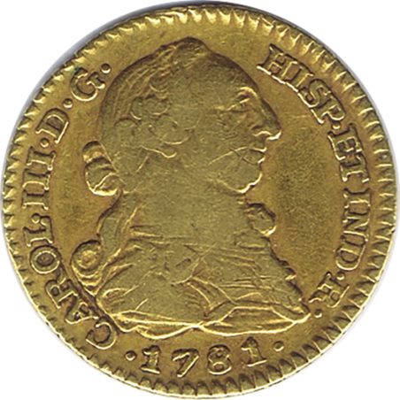 Moneda de oro 1 Escudo 1781 Carlos III Madrid RJ.  - 1