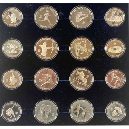 Serie completa monedas Corea del Sur JJOO Seul 1988. Plata.