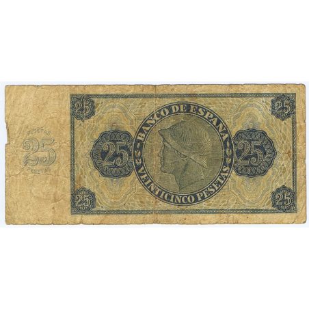 (1936/11/21) Burgos. 25 Pesetas. BC. Serie H315412