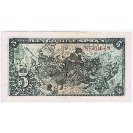 (1945/06/15) Madrid. 5 Pesetas. EBC-. Sin Serie 8386618.