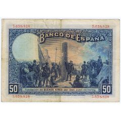 (1927/05/17) Madrid 50 Pesetas MBC con Resello. Serie 7638828