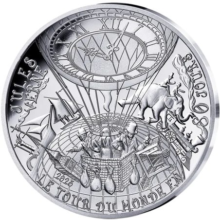 Francia 10€ 2025 Julio Verne. La Vuelta al Mundo en 80 días. Plata  - 1