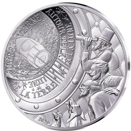 Francia 10€ 2025 Julio Verne. De la Tierra a la Luna. Plata  - 1