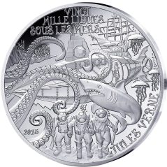 Francia 10€ 2025 Julio Verne. 20.000 Leguas de Viaje Submarino. Plata  - 1