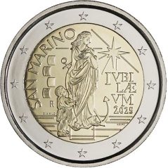 moneda conmemorativa 2 euros San Marino 2025 Año Santo Jubileo  - 1