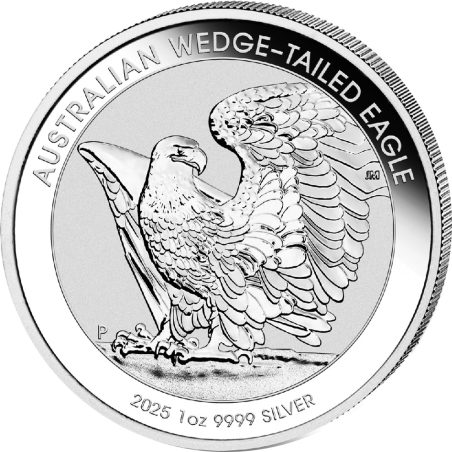 Moneda onza de plata 1$ Australia 2025 Aguila cola de cuña.  - 1