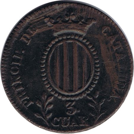Moneda Isabel II 3 quartos 1841 Cataluña  - 1