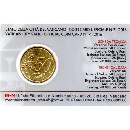 Cartera oficial euroset Vaticano 2016 (moneda 50cts.)