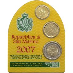Cartera oficial euroset San Marino 2007 (3 monedas)  - 1