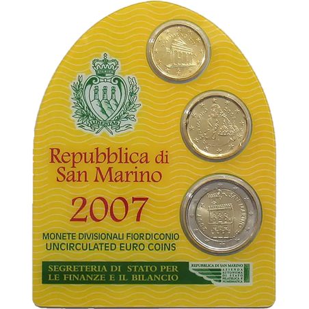 Cartera oficial euroset San Marino 2007 (3 monedas)