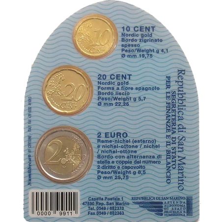 Cartera oficial euroset San Marino 2007 (3 monedas)