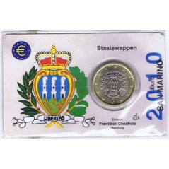 Coincard San Marino moneda 1 euro 2010.  - 1
