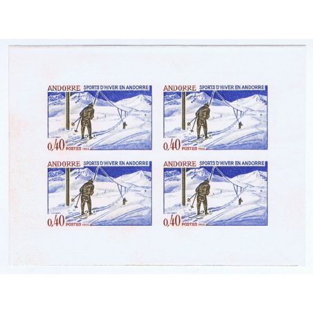 175a/176a Deportes de invierno en Andorra 1966. Bloque 4 S/D
