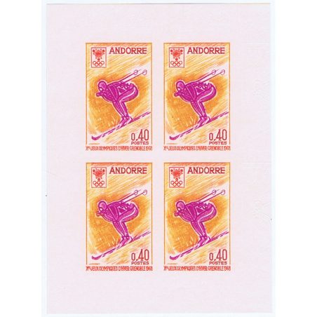 187a Juegos Olímpicos Invierno Grenoble 1968. Bloque 4 S/D  - 1