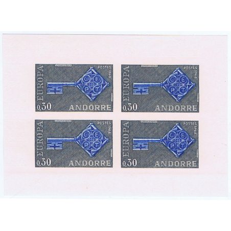 188a/189a Europa 1968. Bloque 4 S/D  - 1