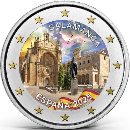 moneda conmemorativa 2 euros España 2025 Salamanca. Color