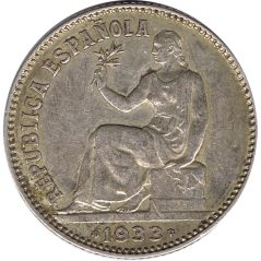 1 Peseta 1933 Segunda República. Plata.  - 1