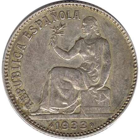 1 Peseta 1933 Segunda República. Plata.  - 1