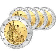 moneda conmemorativa 2 euros Alemania 2012. 5 monedas.  - 1