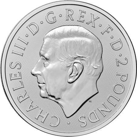 Moneda onza de plata Britannia and Liberty 2 Pounds Inglaterra 2025.