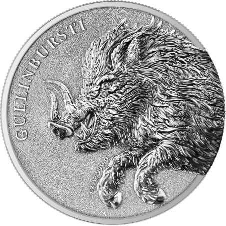 Moneda onza de plata Alemania 5 Mark 2025 Gullinbursti  - 1