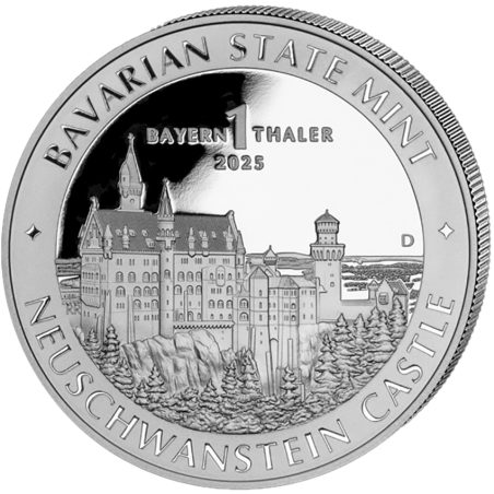 Moneda onza de plata Alemania 1 Bayern Thaler Baviera 2025.  - 1