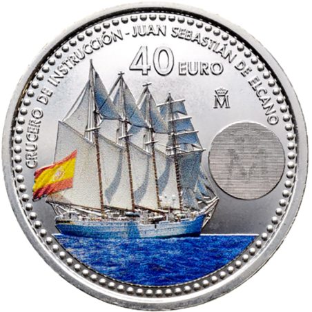 Moneda conmemorativa 40 euros 2025 Juan Sebastián Elcano. Color.  - 1