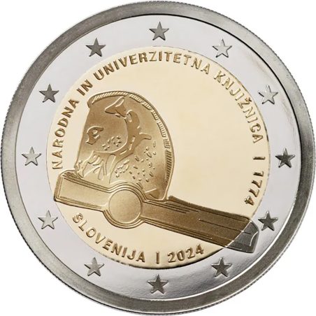 moneda conmemorativa 2 euros Eslovenia 2024 Biblioteca  - 1