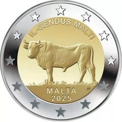moneda conmemorativa 2 euros Malta 2025 Buey Maltés  - 1