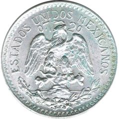 Moneda de plata 1 peso Mexico 1944.