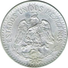 Moneda de plata 50 Centavos México 1913.