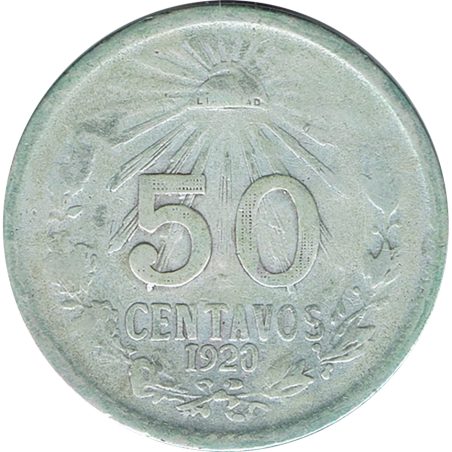 Moneda de plata 50 Centavos México 1920  - 1