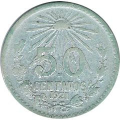 Moneda de plata 50 Centavos México 1921  - 1