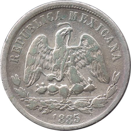 Moneda de plata 50 Centavos México 1885.