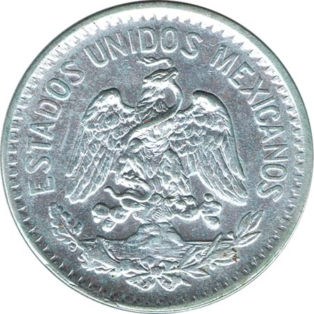 Moneda de plata 50 Centavos México 1917.