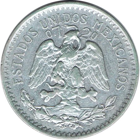 Moneda de plata 50 Centavos México 1937