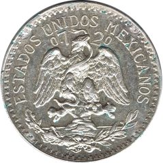 Moneda de plata 50 Centavos México 1945