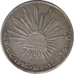 Moneda de plata 8 Reales México 1846 GC Guadalupe y Calvo.  - 1