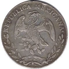 Moneda de plata 8 Reales México 1846 GC Guadalupe y Calvo.