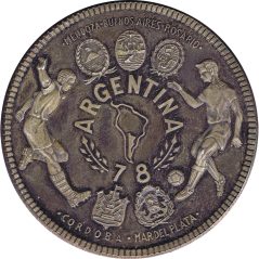 Moneda de plata 2000 Ekuele Guinea 1998. FIFA Argentina 78.  - 1