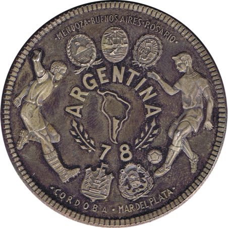 Moneda de plata 2000 Ekuele Guinea 1998. FIFA Argentina 78.  - 1