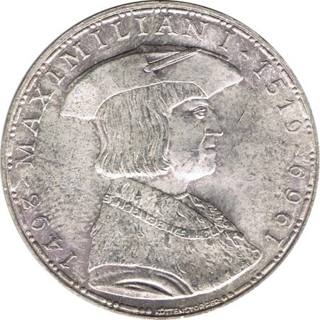 Moneda de plata 50 schillings Austria 1969 Maximilian I.  - 1